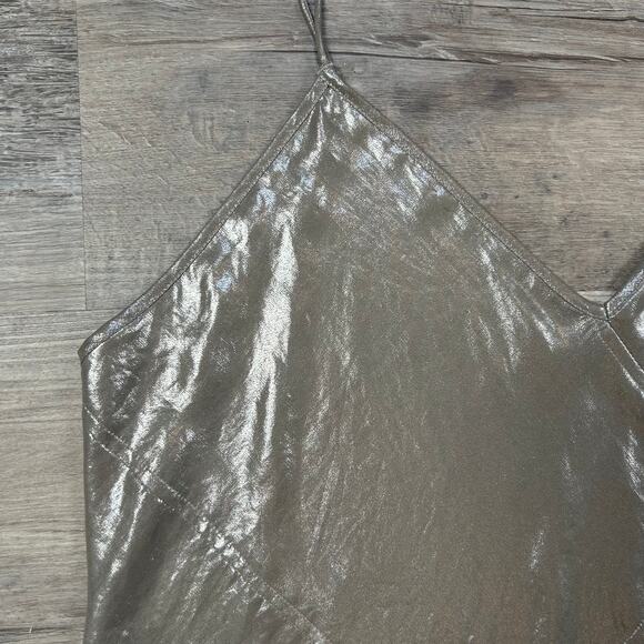 Whistles Metallic Camisole Silver Liquid Tank Top Y2K Partycore Festival - Picture 5 of 9